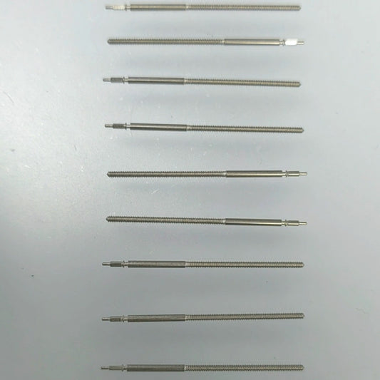 1. Set of 5 extended 25mm watch winding stems for Ronda 751, 753, 762, 763 movements, precise fit and durability.  
