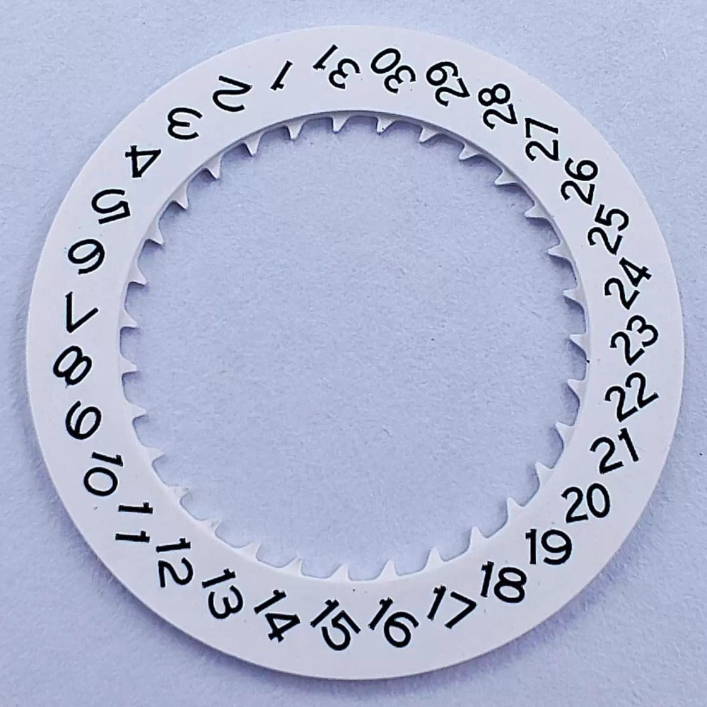 Level Font white date disk wheel for NH35 movement, date at 3 o?clock, precision watch accessory.