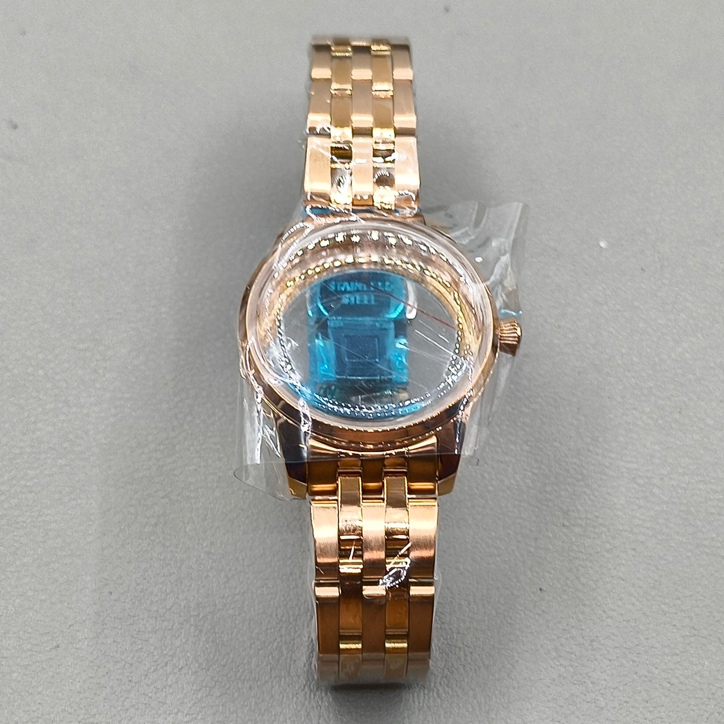 33mm Rose Gold Watch Case Strap for NH35 NH36 316L Steel Case Watchband