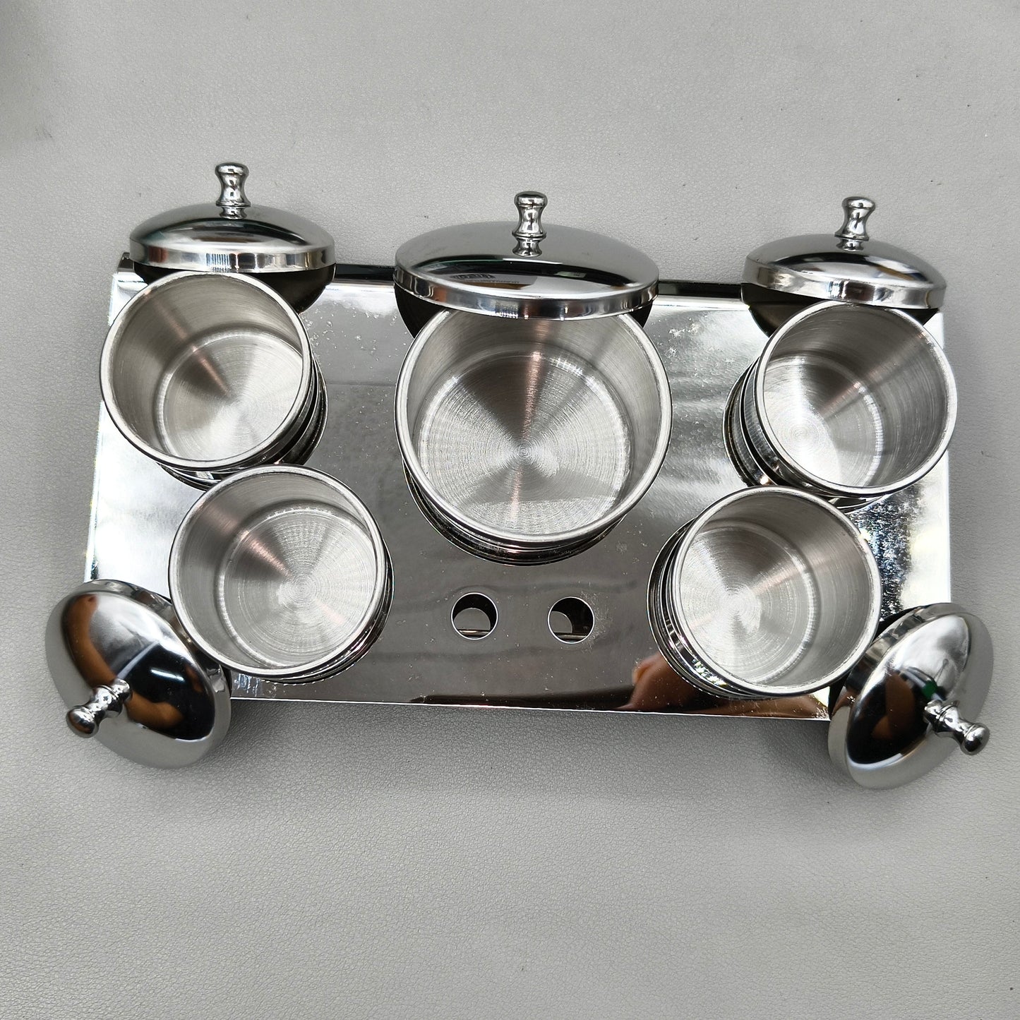 5 Cups Stainless Steel Watchmakers Watch Oil Benzine Cup with Anti-Leak Cover