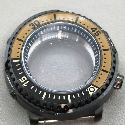 43mm Watch Case Sapphire Fit NH35/36/38 4R36 For Mod Mini Tuna Canned C3 Bezel