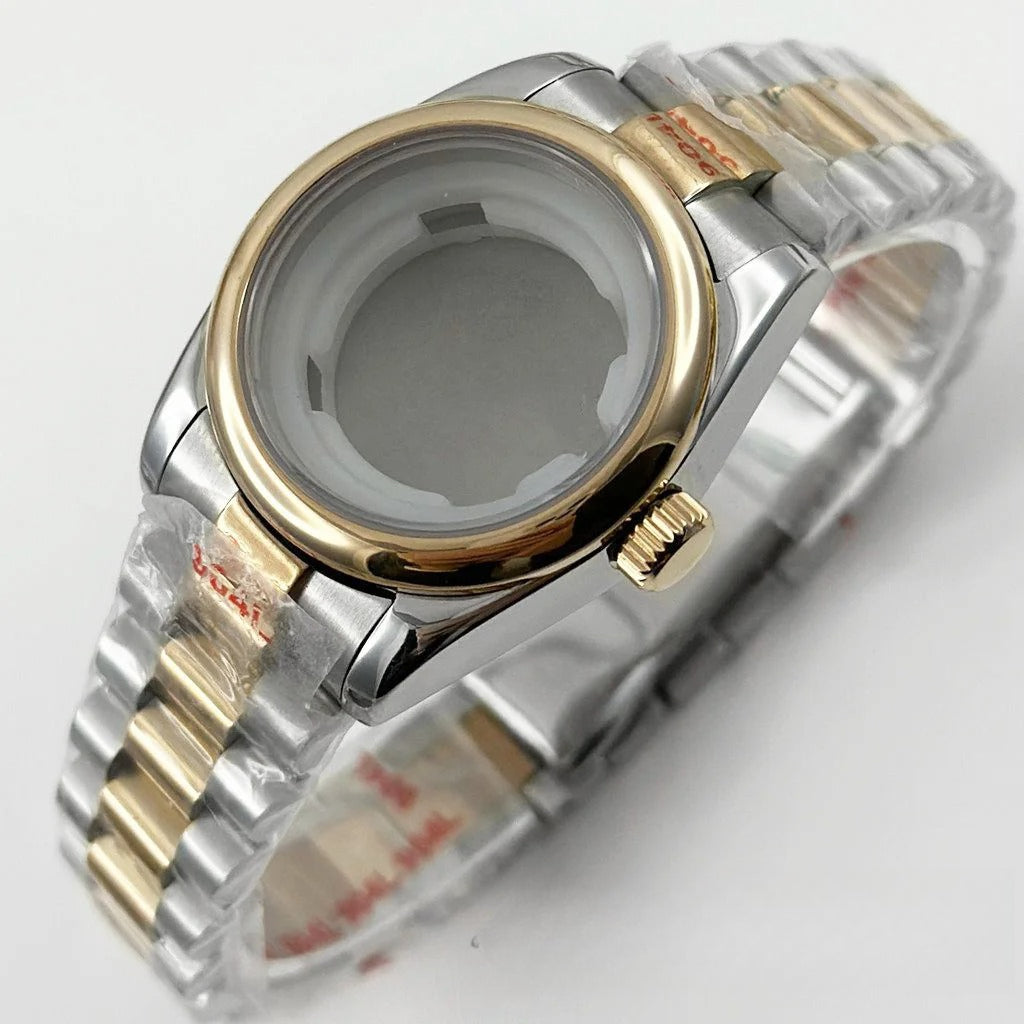 31MM Round Bezel Sapphire Glass Presidential bracelet Watch Case for NH05 NH06