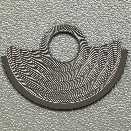 Black Causeway pattern rotor overlay for NH35 NH36 movements, enhancing watch accessory style and durability.