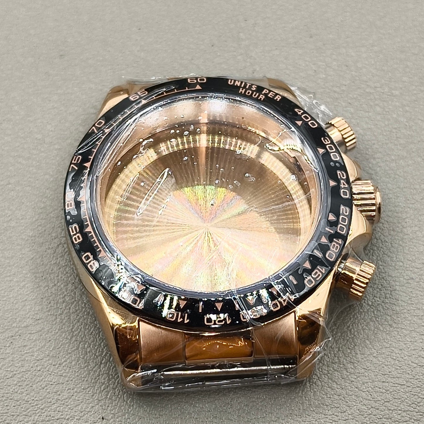 40mm Rose Golden Watch Steel Case for Daytona VK63 VK64 Case Fits 20mm Strap