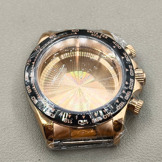 40mm Rose Golden Watch Steel Case for Daytona VK63 VK64 Case Fits 20mm Strap