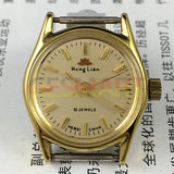 26mm HONGLIAN Manual Mechanical Lady Watch Golden Nail Round Golden Case 3 Hands