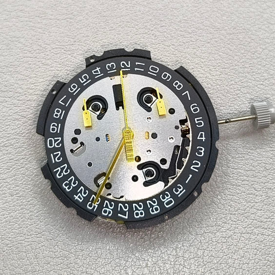 Swiss Black Disk ETA G10.212 Watch Quartz Movement 3 Hands Date@4.5