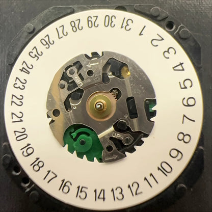 Japan-made V722C quartz watch part with 3 hands and single calendar, perfect for precise timekeeping.