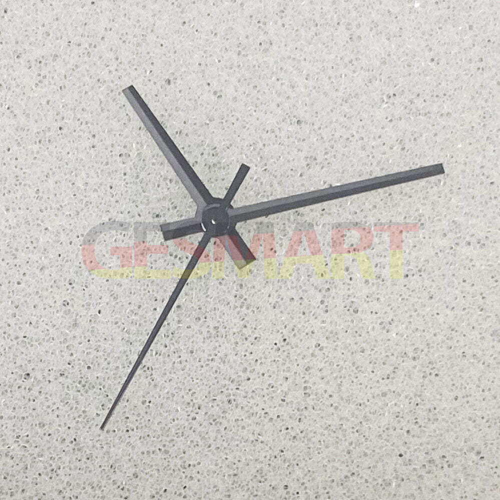 Long silver watch hands with black trim, no lume, compatible with NH35/NH36/4R/7S movements, for precise timekeeping.