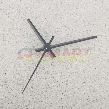 Long silver watch hands with black trim, no lume, compatible with NH35/NH36/4R/7S movements, for precise timekeeping.