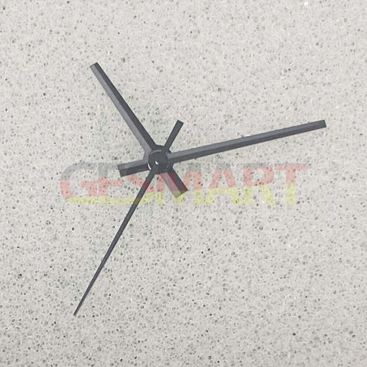 Long silver watch hands with black trim, no lume, compatible with NH35/NH36/4R/7S movements, for precise timekeeping.