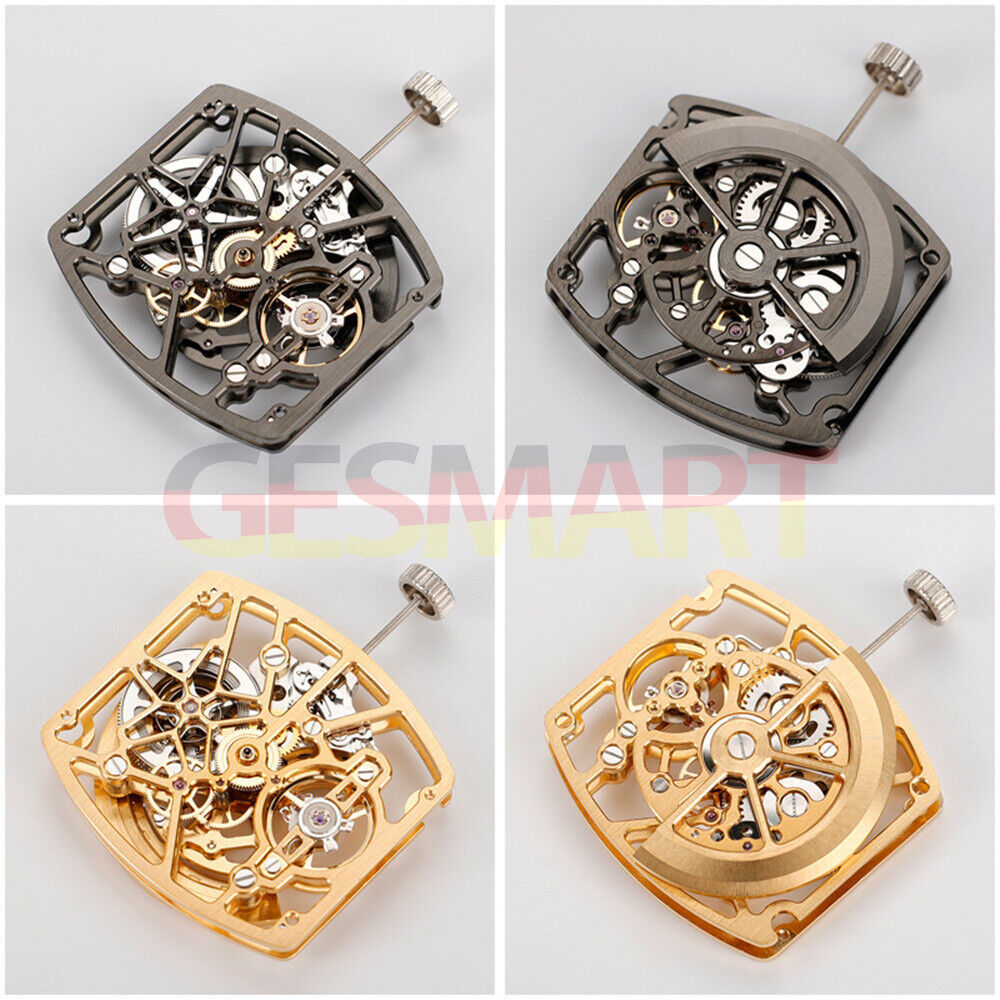 Asian HZ1C02A barrel-shaped automatic watch with silver, gold, and black accents for stylish wear