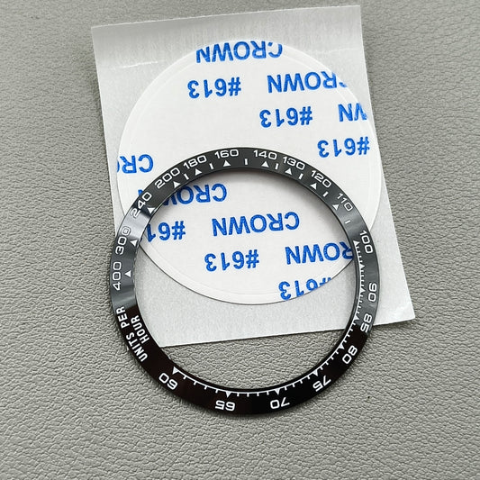 37.65mm Ceramic Watch Bezel  Black Background White+Red "100" Font for Daytona