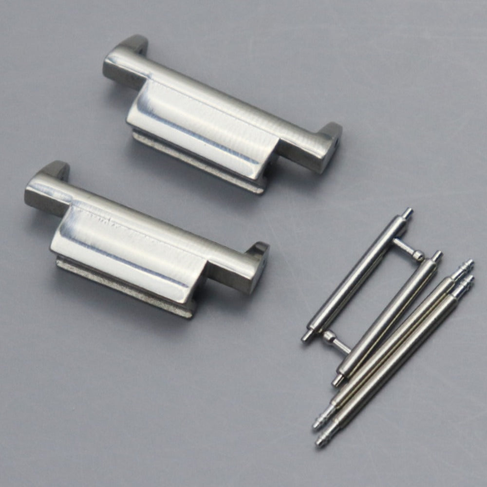 Silver 16-22mm link pins and endlinks for Casio GShock DW5600 DW6900 watch bands, durable replacement parts.