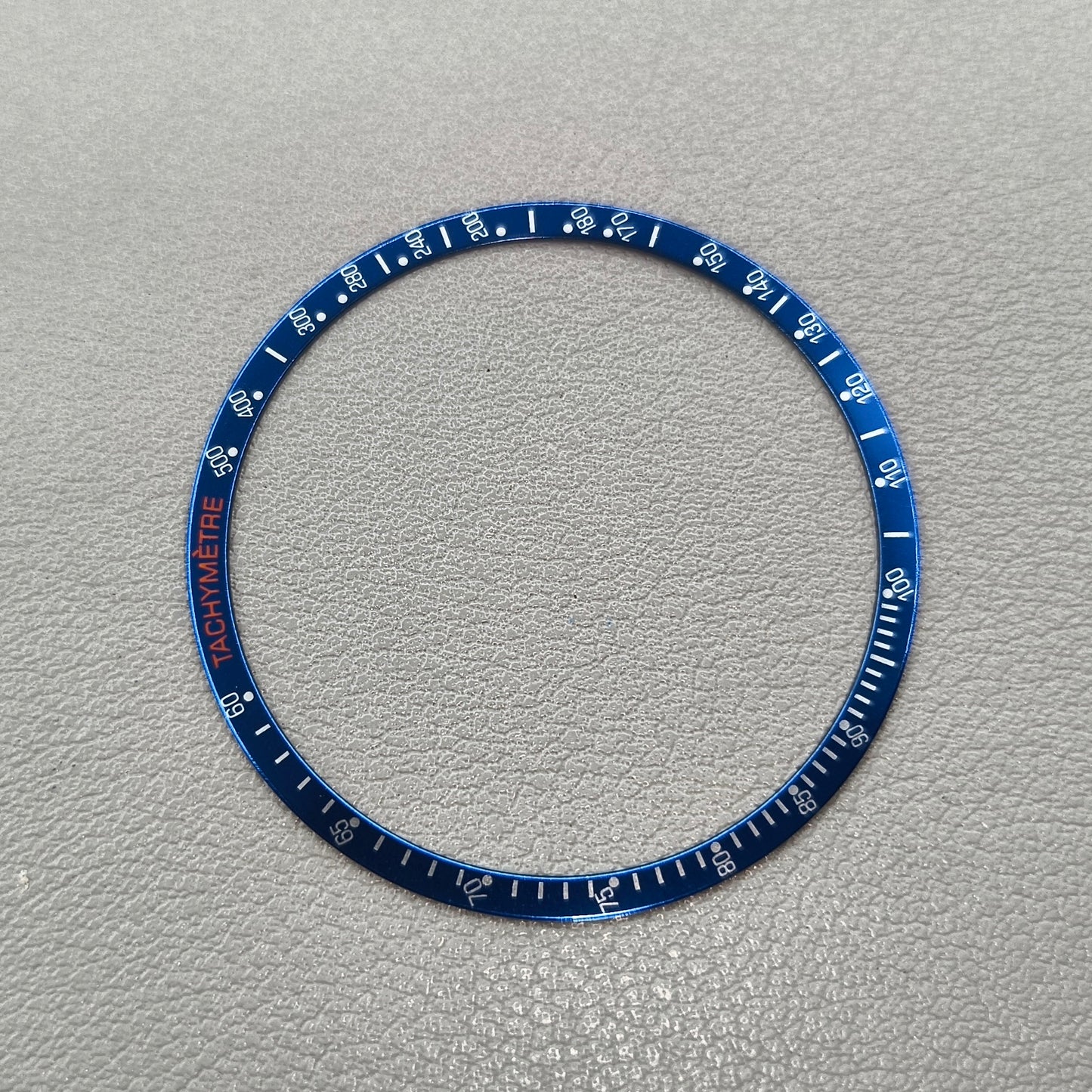 Aluminum Alloy Watch Bezel Blue Ring+White+Orange Font for Omega Speedmaster