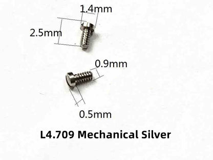 6 Stück Uhrengehäuse-Rückschrauben, 0,7 mm/0,9/1,0/1,2 mm, passend für L4.709/708/209 L4.512 Uhr 