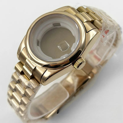 31MM Round Bezel Sapphire Glass Presidential bracelet Watch Case for NH05 NH06