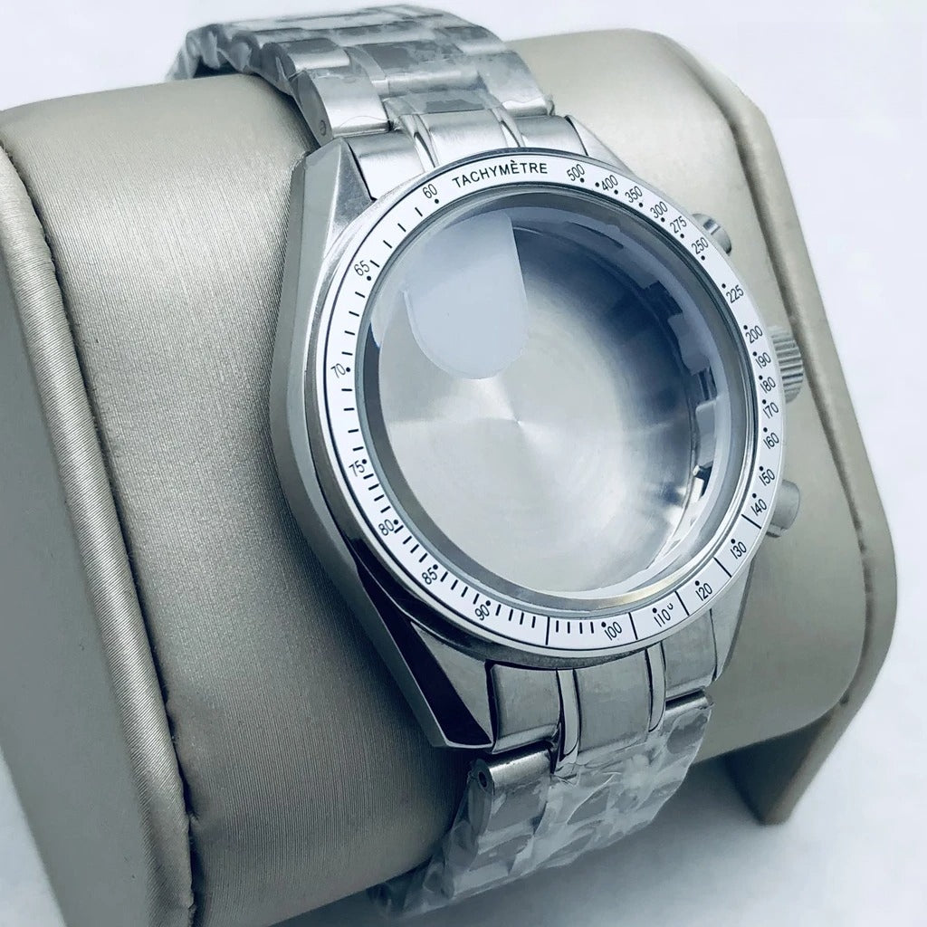 39.7mm Watch Moon Back Cover Case Chronograph Fit VK63 VK64 For OMG 20mm Strap