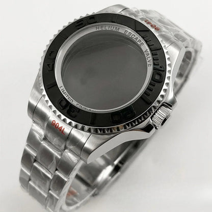 44mm Black Blue GMT Ceramic Bezel Watch Case for Deep SEA for NH34 NH35 NH36