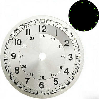 29mm Green Lume White Watch Dial Fit for NH35 ST2130 Miyota 8215 PT5000 Movement