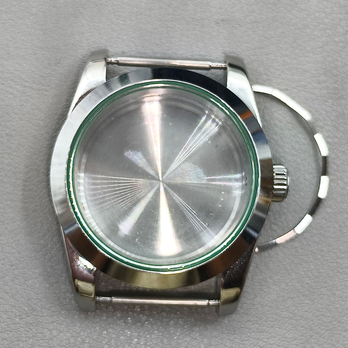 39MM Stainless Steel Silver Watch Case Sapphire Glass Solid Bottom for NH35 NH36 4R