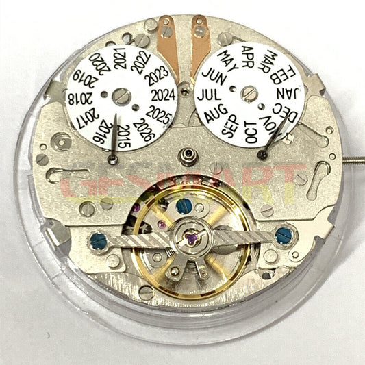 China Made automatic watch with multifunctional mechanical movement, perpetual calendar at 12 o'clock.