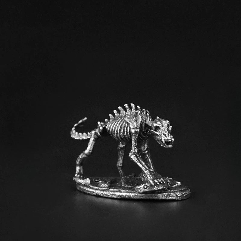 White Brass Figurine Undead Skeleton Warhound Miniature - Undead Beast Wargaming Companion