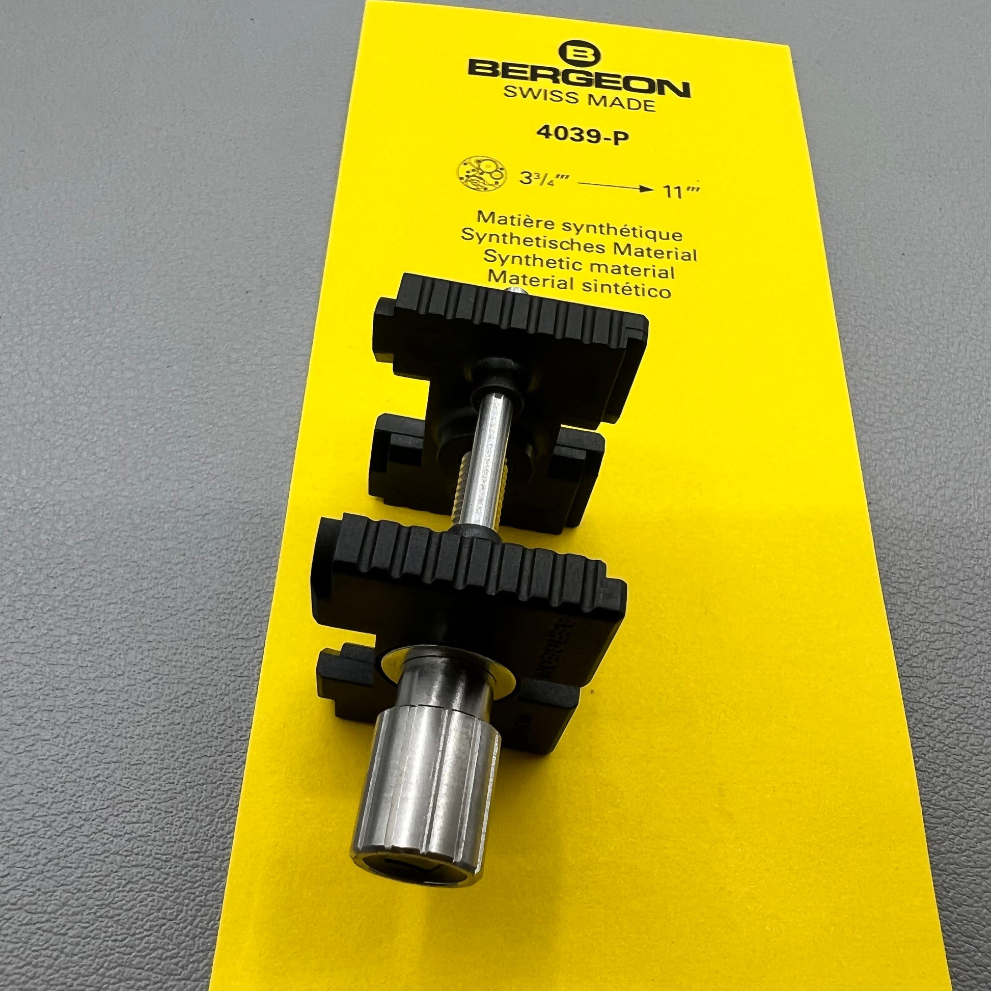 Swiss Bergeon 4039-P flexible synthetic movement holder for secure watch repair and maintenance