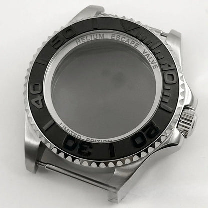 44mm Black Blue GMT Ceramic Bezel Watch Case for Deep SEA for NH34 NH35 NH36