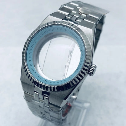 904L Black 40mm Land-Dwellwe Watch Case+Strap Sapphire Glass For NH34 NH35 NH36