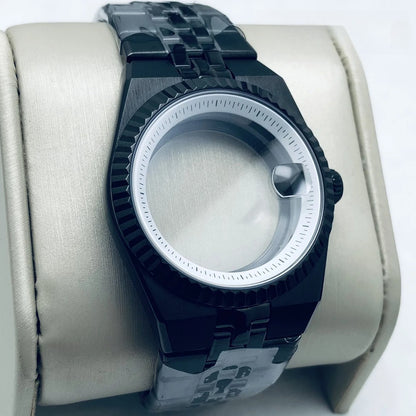 904L Black 40mm Land-Dwellwe Watch Case+Strap Sapphire Glass For NH34 NH35 NH36