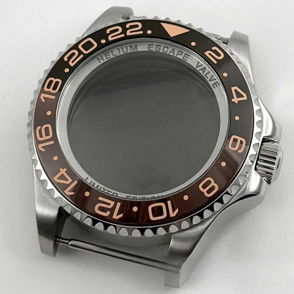 44mm Black Blue GMT Ceramic Bezel Watch Case for Deep SEA for NH34 NH35 NH36