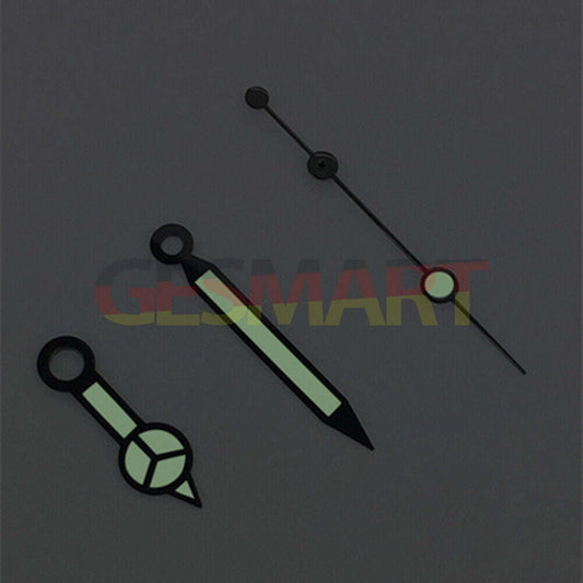 Classic Black Trim Green Luminous Watch Hands for Asian 8215/2813/8205 movement, enhancing readability and style.