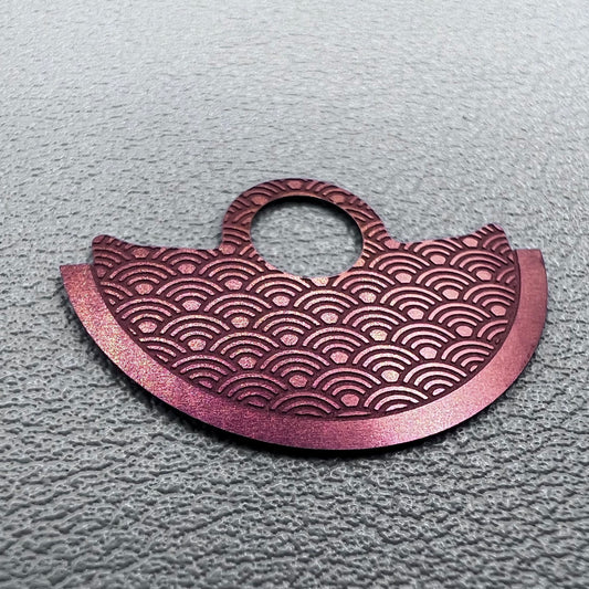 2 PIECES Red Wave Metal Rotor Oscillating Weight Overlay for NH35 NH36 Movement