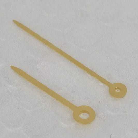 Golden watch hands for ETA282.001/002 movement, enhancing precision and style in watch repair.