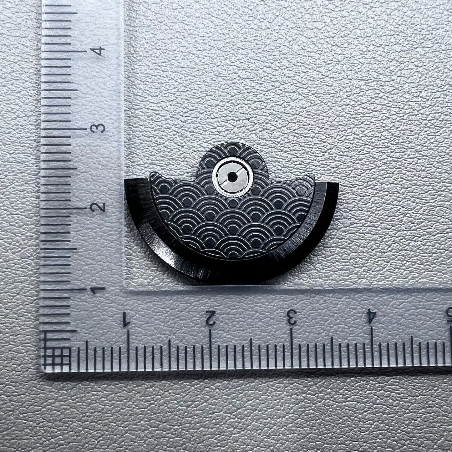 Black Sea Wave carved rotor for NH35 NH36 watch movement, enhancing automatic winding efficiency.