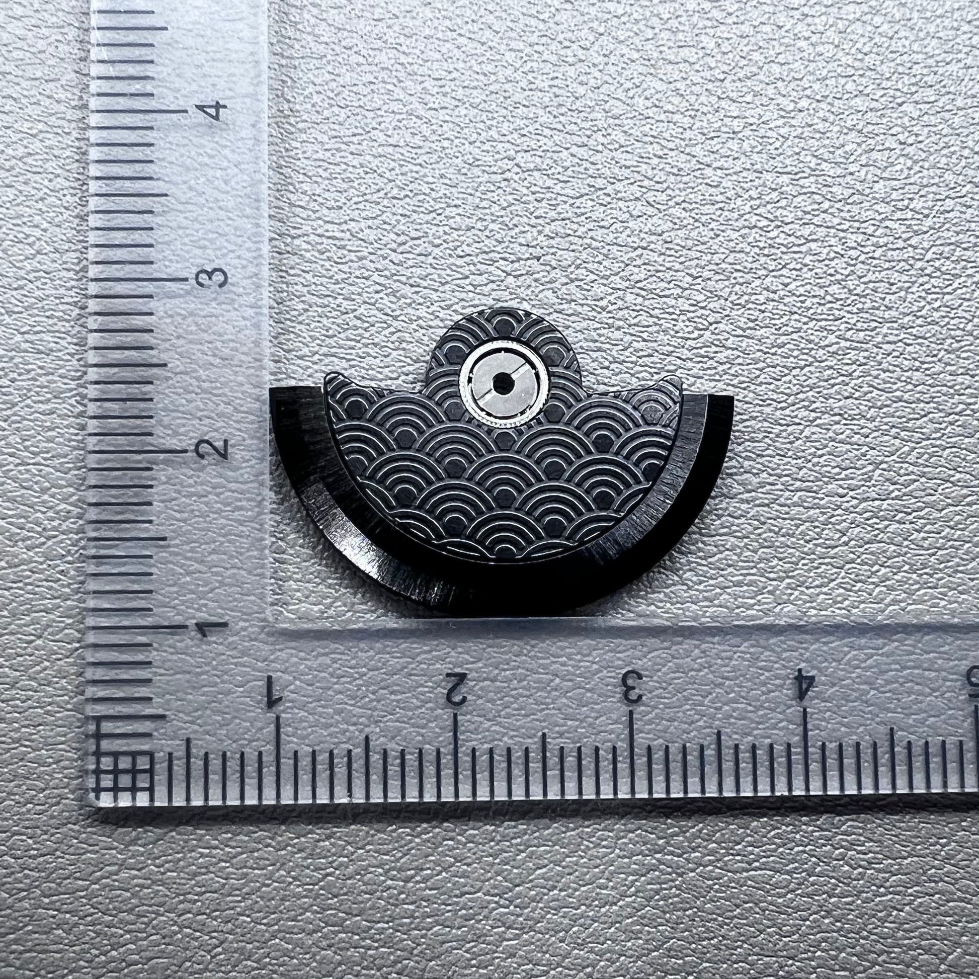 Black Sea Wave carved rotor for NH35 NH36 watch movement, enhancing automatic winding efficiency.