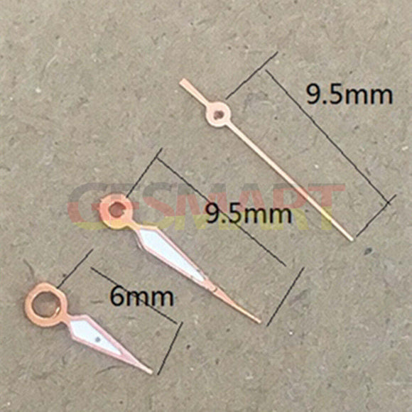 9.5mm Rose Golden Green Luminous Watch Hands for Epson TMI VJ12 Quartz Movement