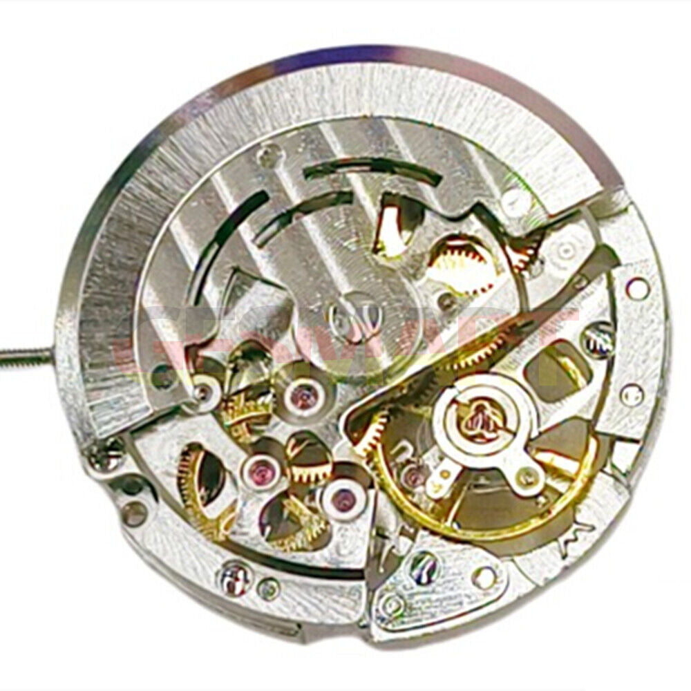 Mingzhu 2813 8205 silver hollow automatic mechanical watch movement for precision timekeeping.