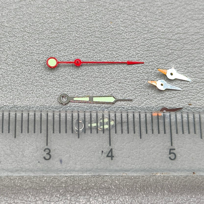 13mm Red Second Hand Silver Trim Lume Watch Hands for OS10 OS60 OS80 Movement Watch Part