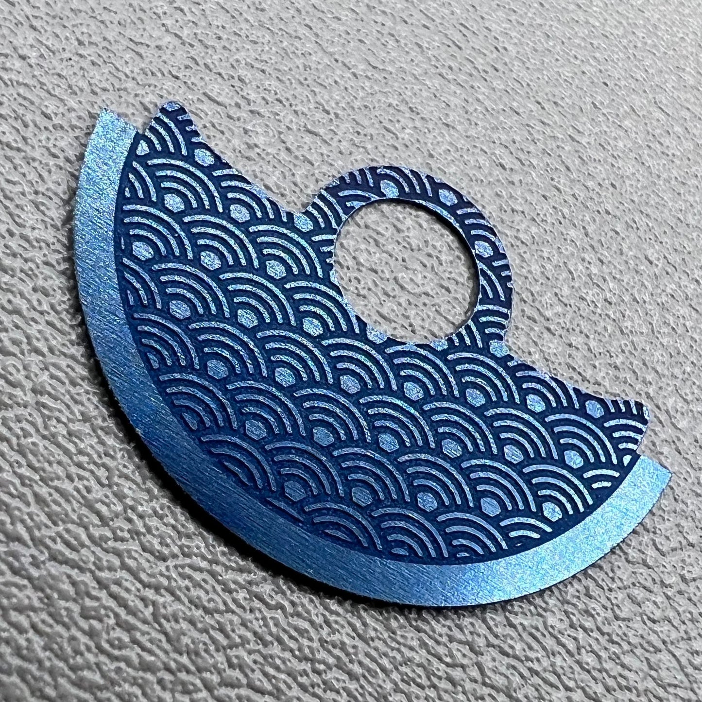 Waved Blue Metal Sheet Oscillating Weight Overlay for Miyota 9015 Movement