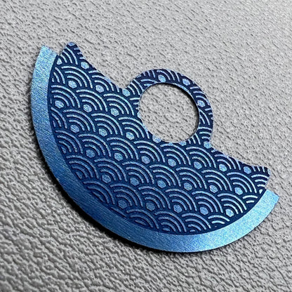 Waved Blue Metal Sheet Oscillating Weight Overlay for Miyota 9015 Movement