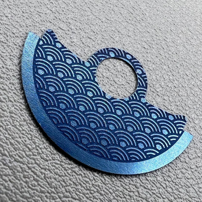 Blue Waved Metal Sheet Overlay for Miyota 9015 Movement Oscillating Weight