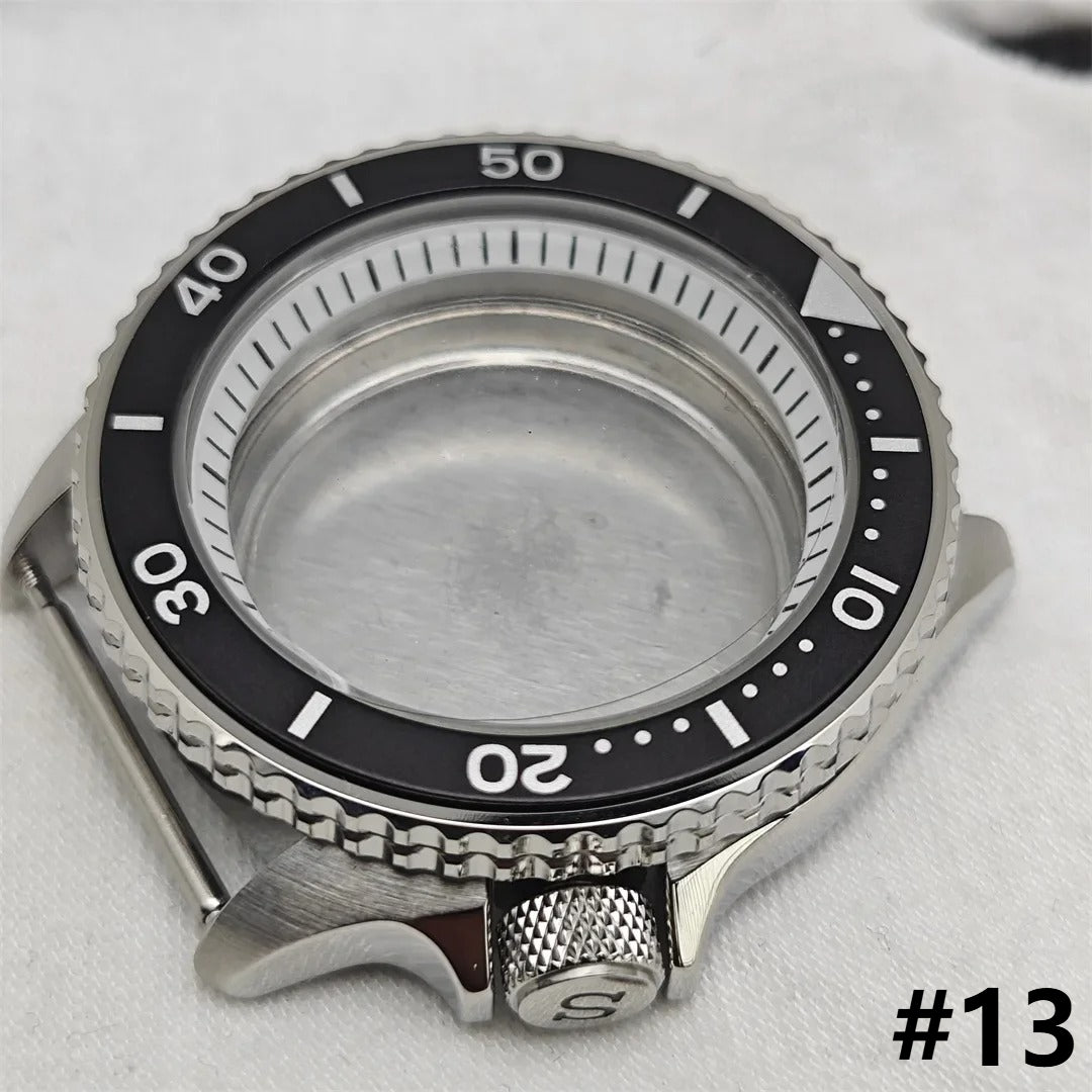41.5mm White Chapter Ring+Bezel Stainless Steel Case Set for SKX007 NH35/NH36/4R