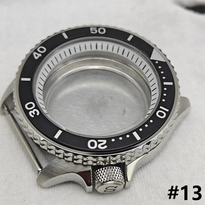 41.5mm White Chapter Ring+Bezel Stainless Steel Case Set for SKX007 NH35/NH36/4R