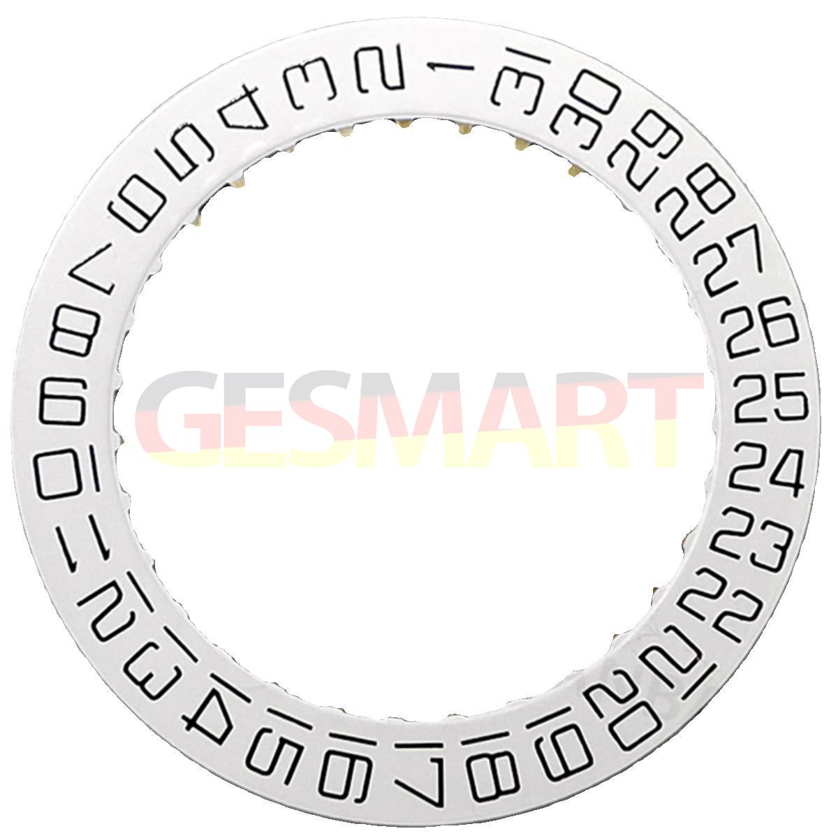 Swiss White Date Disk Wheel with Square Font for ETA2824 Movement, Date at 3, Brand Included