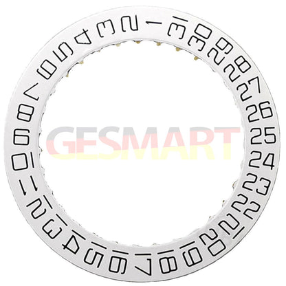 Swiss White Date Disk Wheel with Square Font for ETA2824 Movement, Date at 3, Brand Included