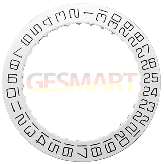 Swiss White Date Disk Wheel with Square Font for ETA2824 Movement, Date at 3, Brand Included