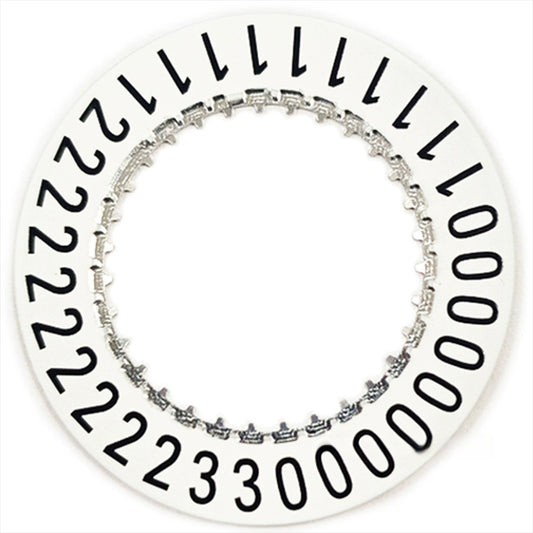 White large date wheel for ETA C07.651 movement, model M021.626, watch accessory by Generic brand.