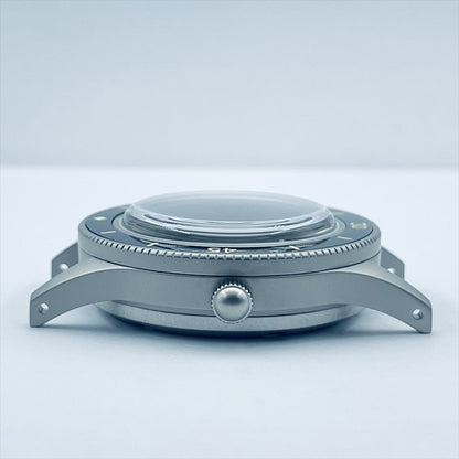 15-45 40mm vintage matte 316L steel watch case with lume ceramic bezel for NH35 movement